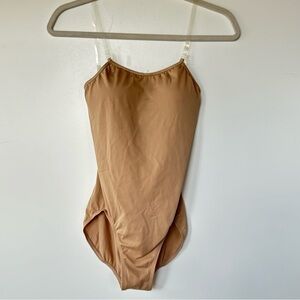 Body Wrapper Nude Dance Leotard with Open Back